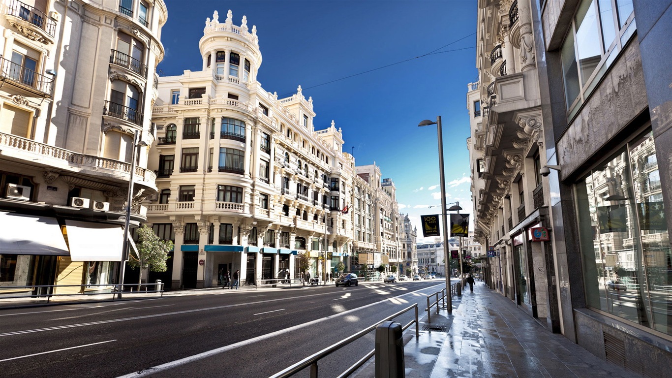 마드리드의 스페인의 수도, 도시 풍경의 HD 배경 화면 #8 - 1366x768