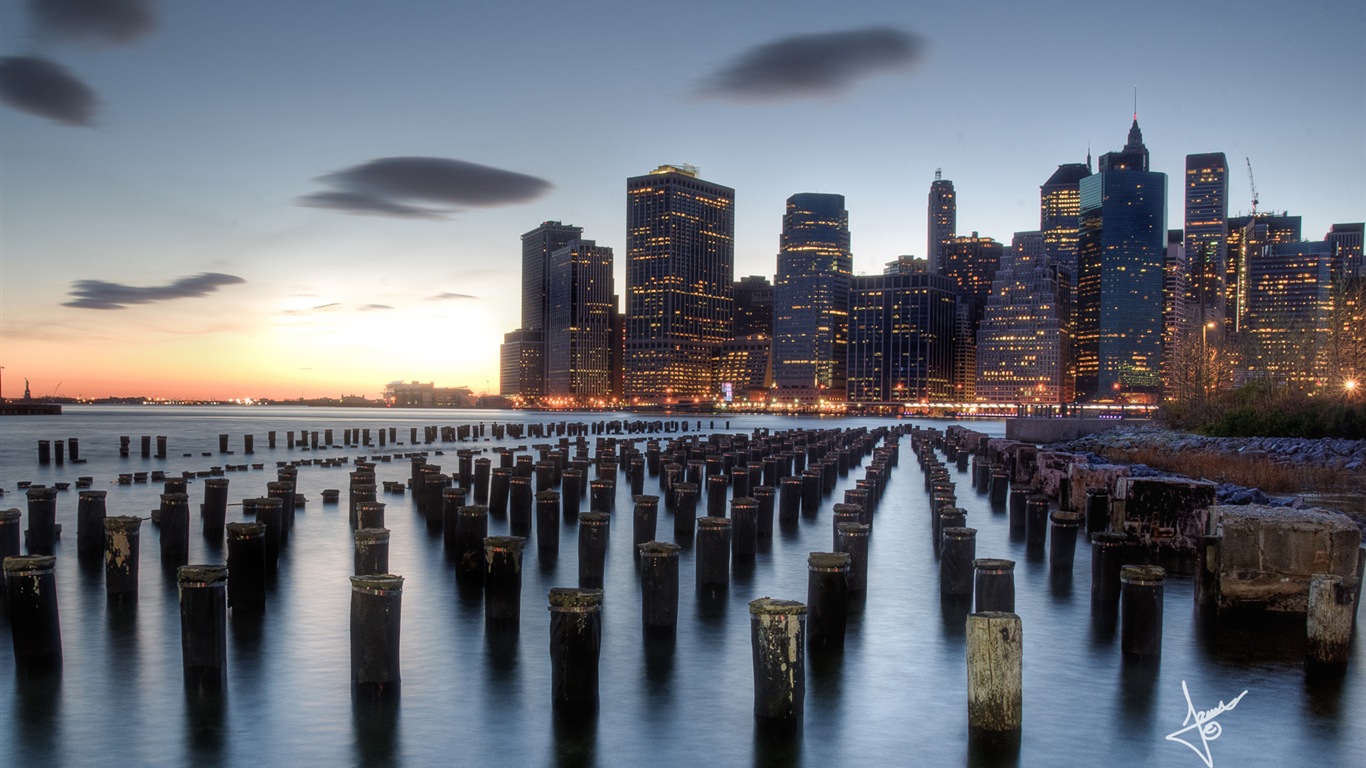 Paysages urbains de New York, Microsoft Windows 8 fonds d'écran HD #1 - 1366x768