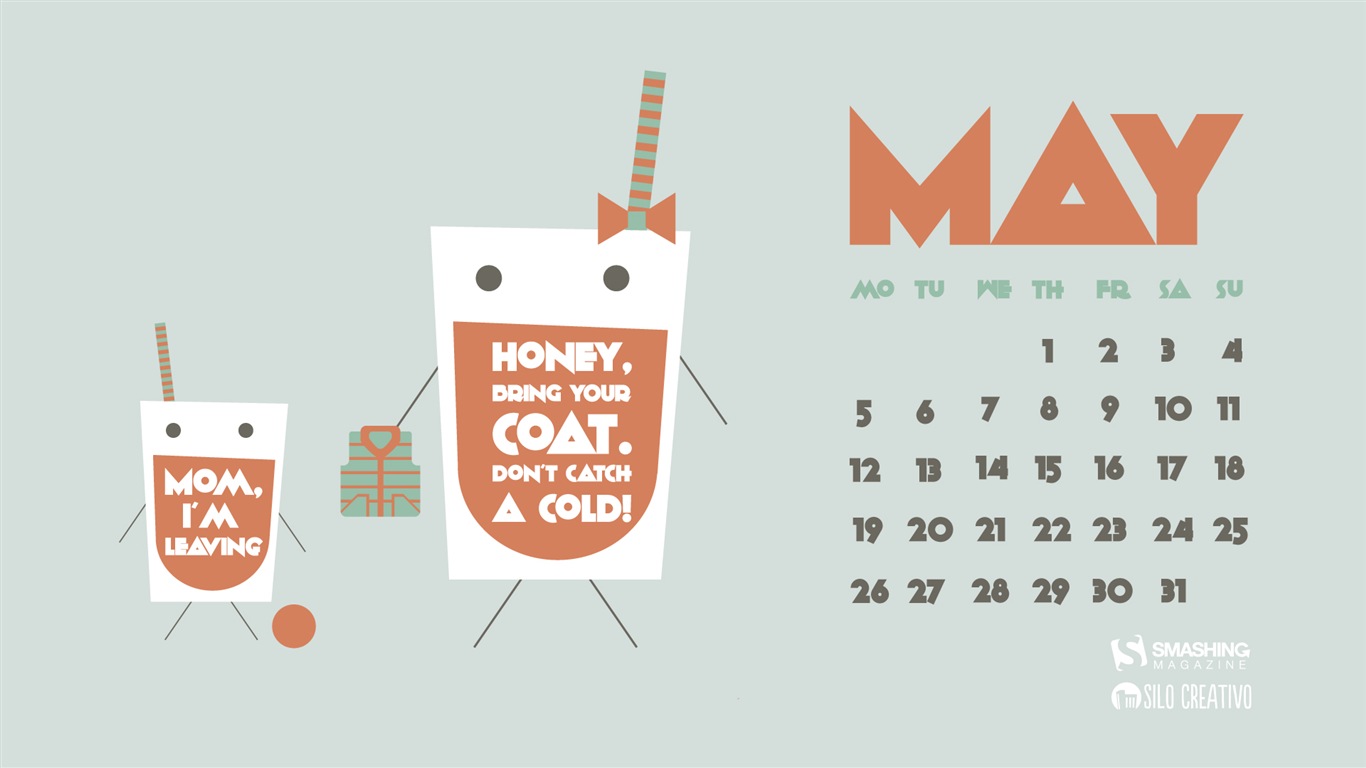 2014年5月 月曆壁紙(一) #15 - 1366x768