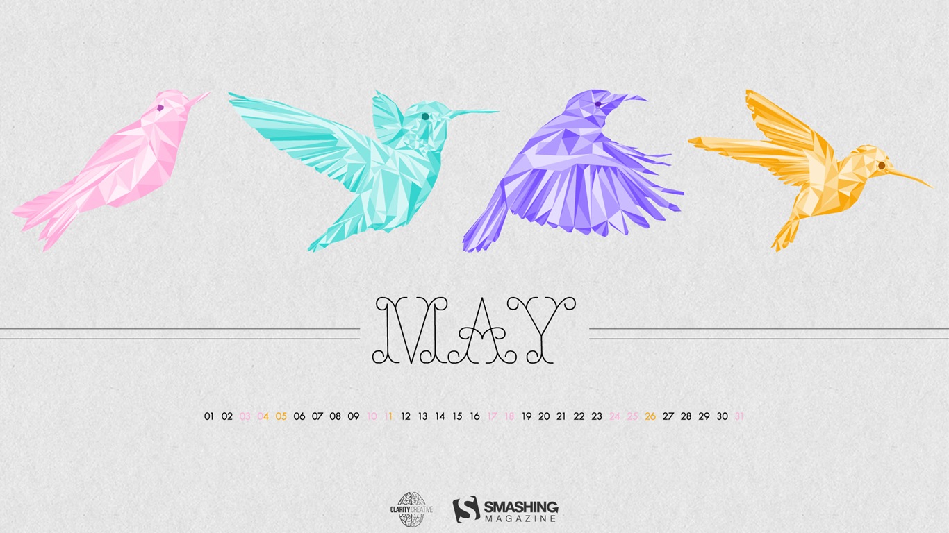 2014年5月 月曆壁紙(一) #17 - 1366x768