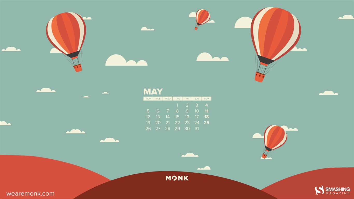 2014年5月 月曆壁紙(二) #12 - 1366x768