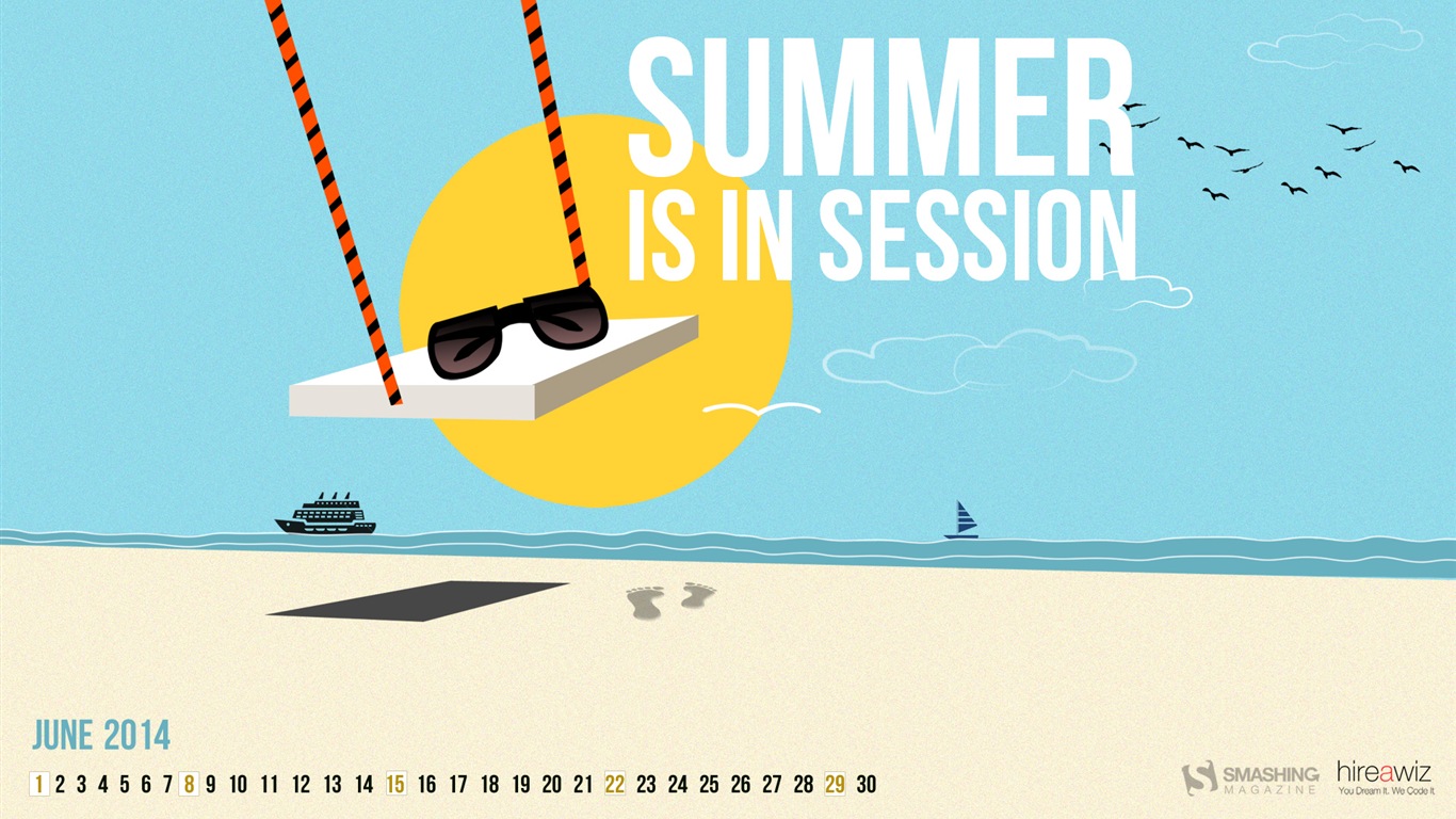 June 2014 calendar wallpaper (2) #15 - 1366x768