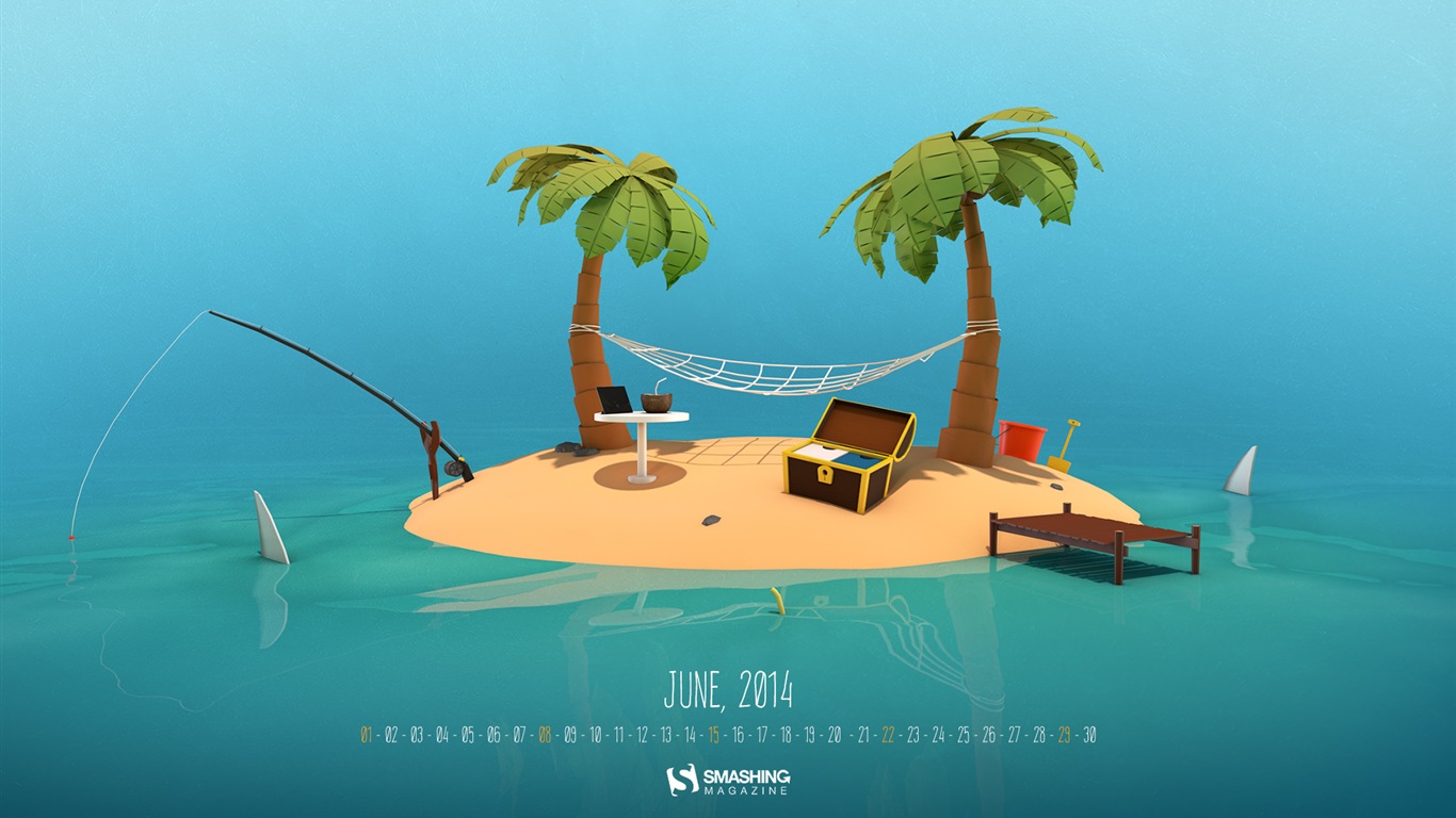 June 2014 calendar wallpaper (2) #20 - 1366x768