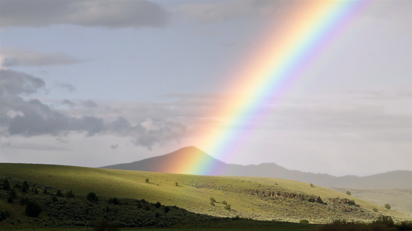 Schöner Regenbogen Landschaft HD Wallpaper #3 - 1366x768