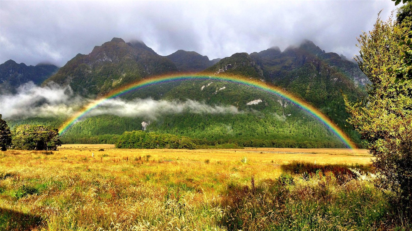 Schöner Regenbogen Landschaft HD Wallpaper #5 - 1366x768