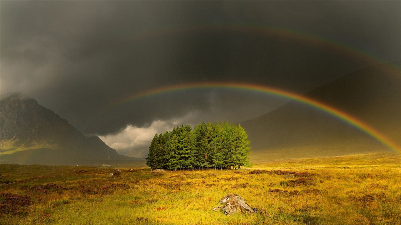 Fondos de pantalla HD paisaje rainbow Hermosas #6 - 1366x768