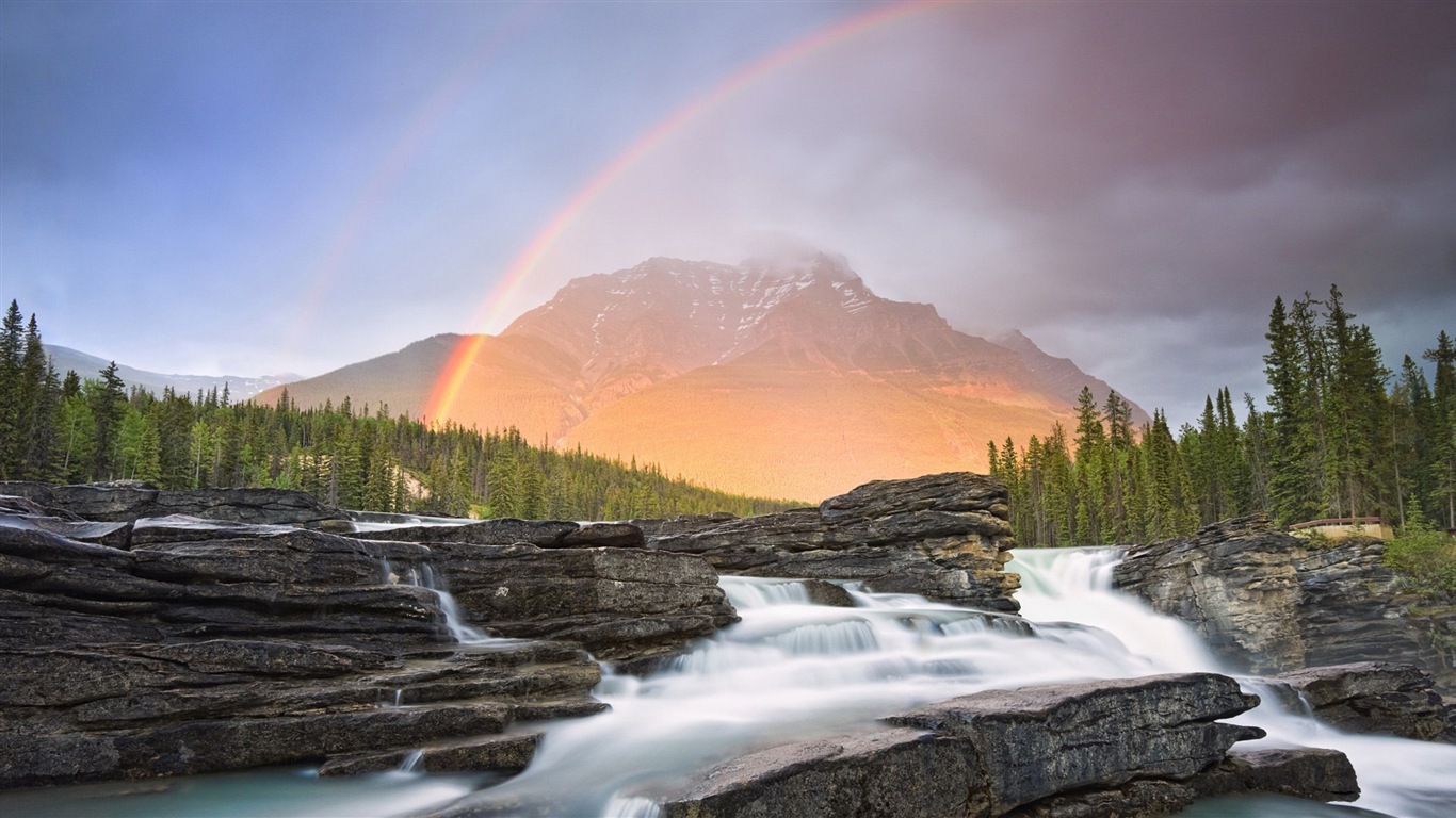 Schöner Regenbogen Landschaft HD Wallpaper #7 - 1366x768