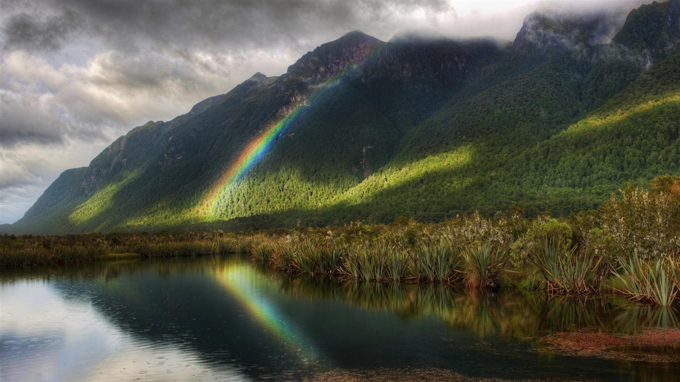 Schöner Regenbogen Landschaft HD Wallpaper #8 - 1366x768