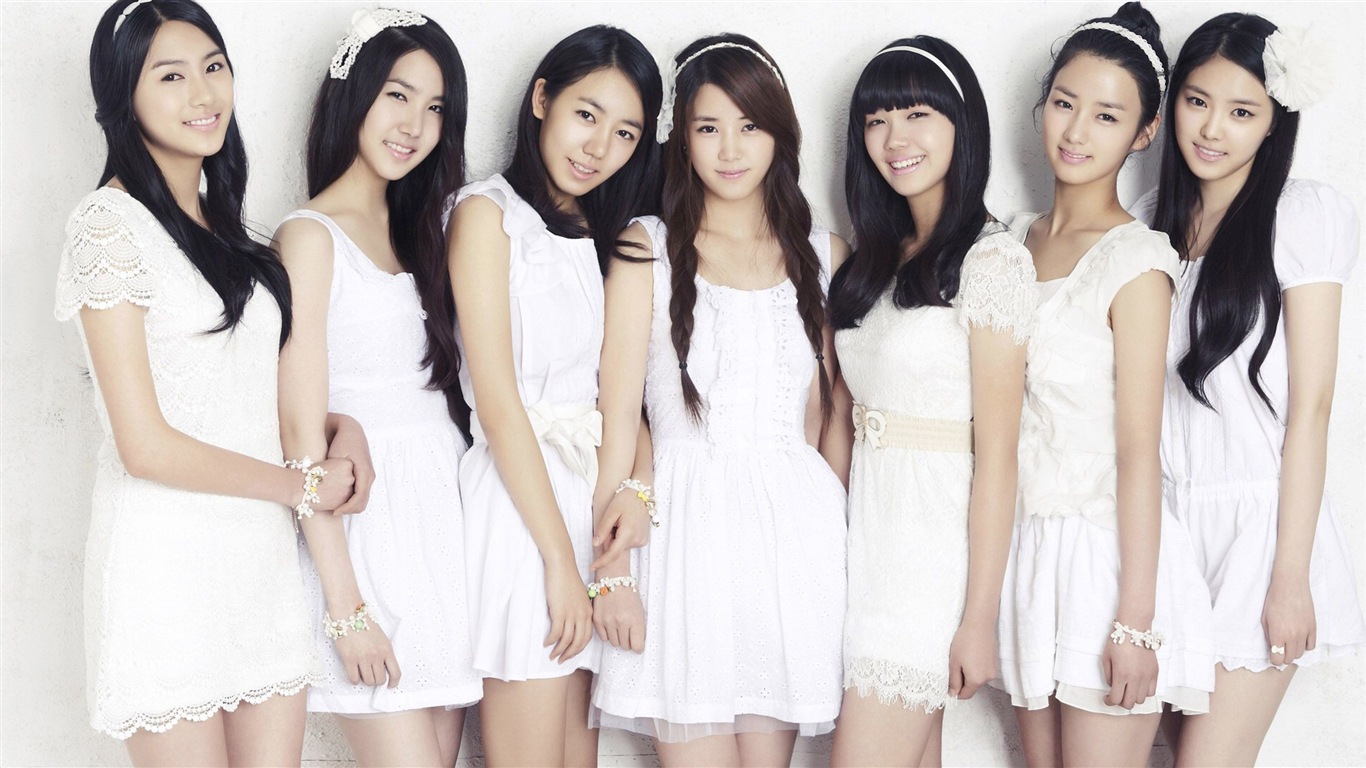 Groupe de musique de fille coréenne, A wallpapers HD rose #5 - 1366x768