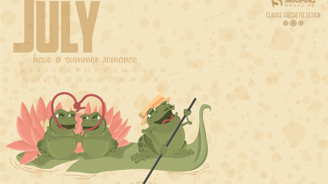 2014年7月 月曆壁紙(一) #9 - 1366x768
