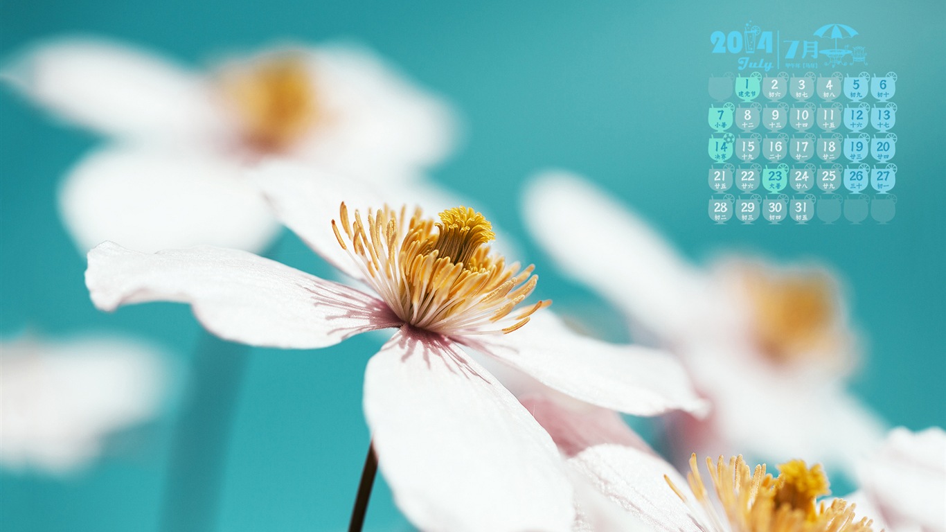 2014年7月 月曆壁紙(二) #18 - 1366x768