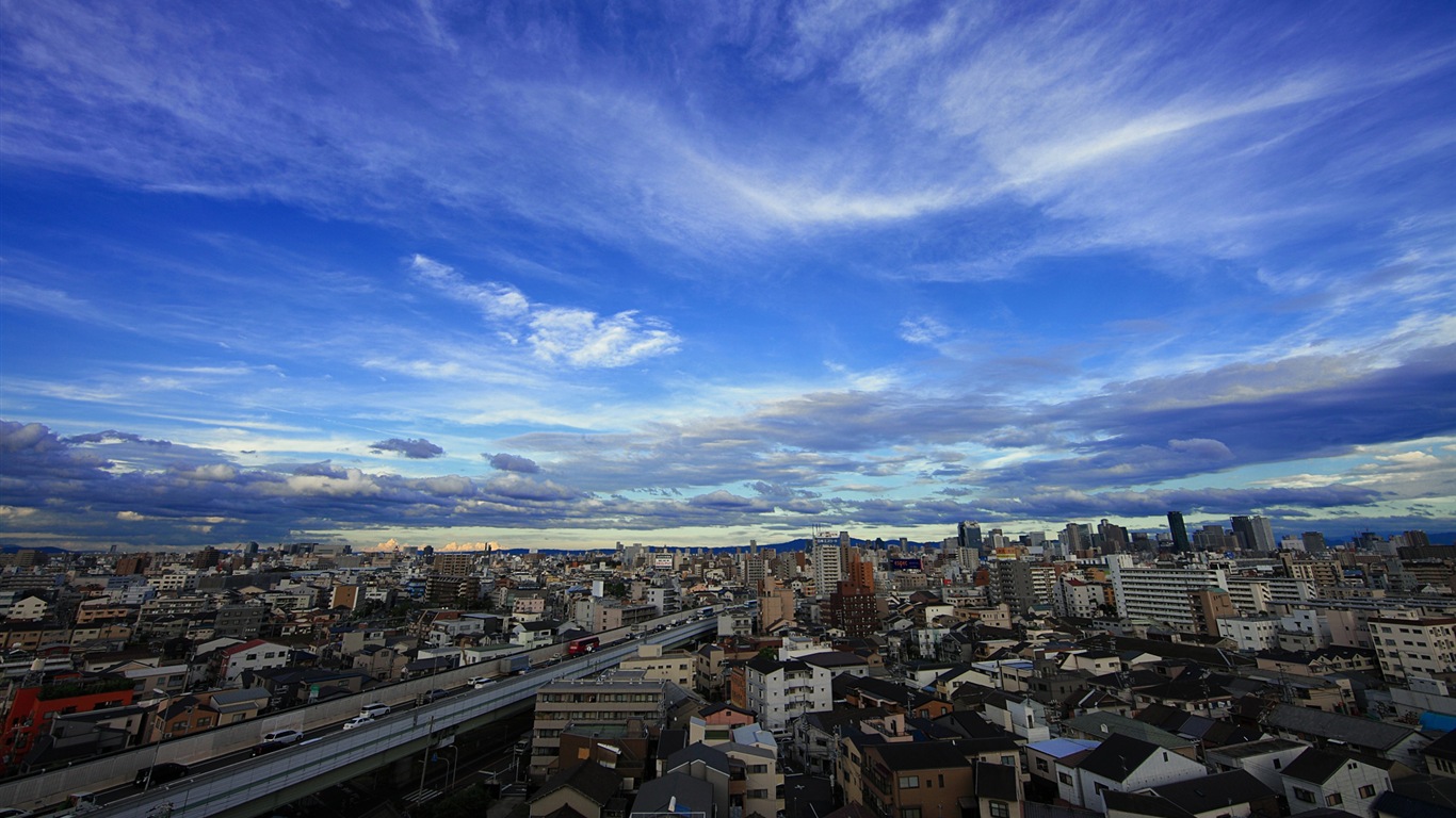 Japon ville magnifique paysage, Windows 8 fonds d'écran thématiques #4 - 1366x768