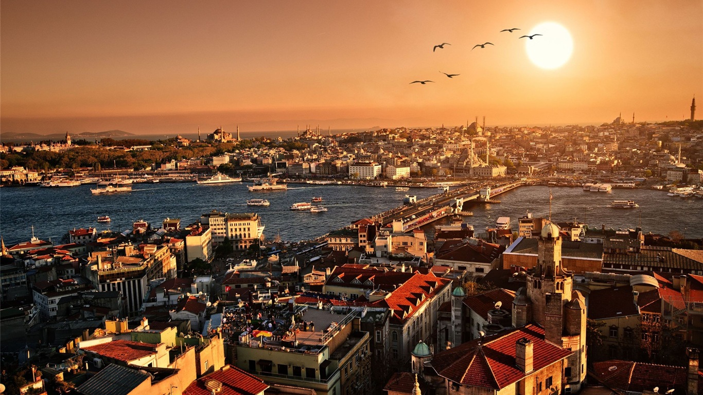Istanbul, Turquie fonds d'écran HD #10 - 1366x768