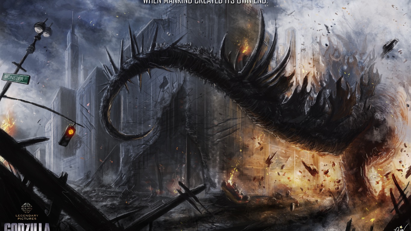 Godzilla 2014 film de fonds d'écran HD #10 - 1366x768