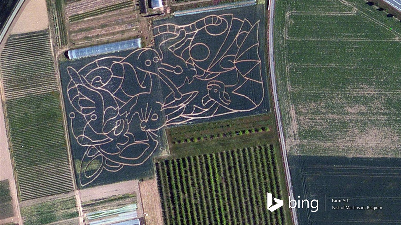Microsoft Bing écran HD: Vue aérienne de l'Europe #12 - 1366x768