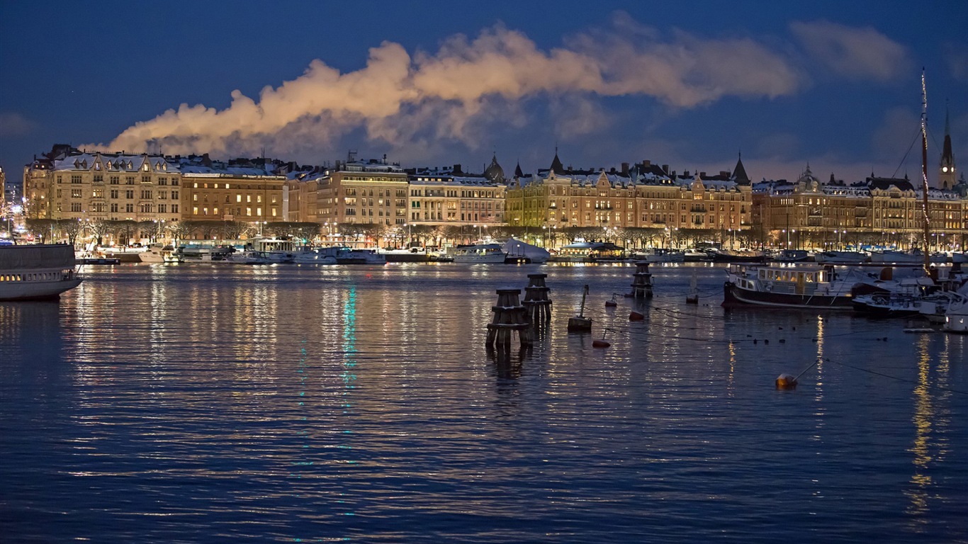 Stockholm, Švédsko, město krajina tapety #3 - 1366x768