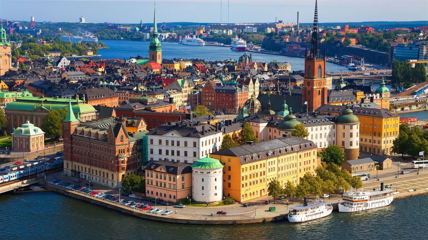 Stockholm, Švédsko, město krajina tapety #8 - 1366x768