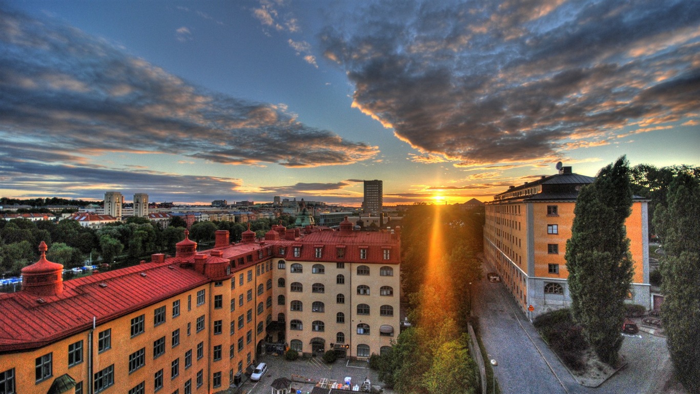 Stockholm, Suède, le fond d'écran paysage de la ville #10 - 1366x768
