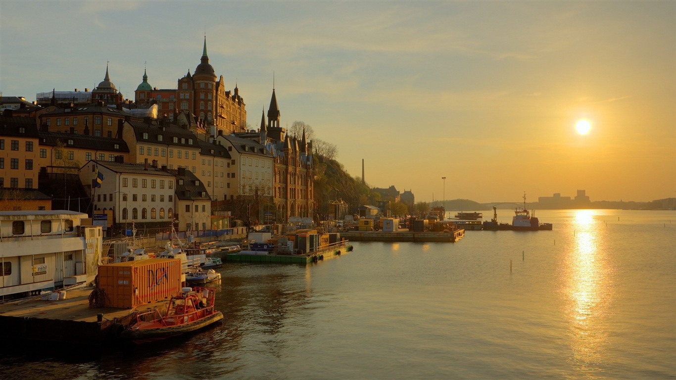 Stockholm, Suède, le fond d'écran paysage de la ville #12 - 1366x768