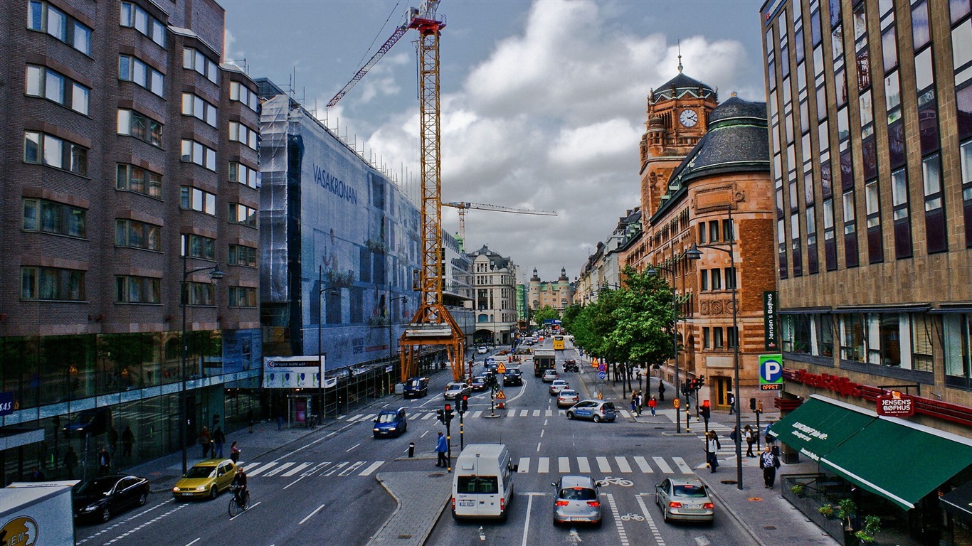 Stockholm, Švédsko, město krajina tapety #13 - 1366x768