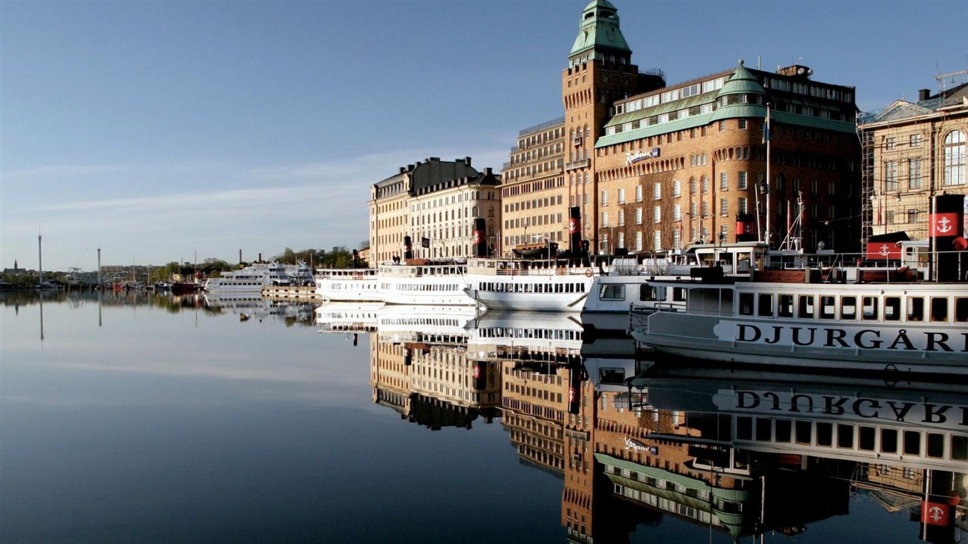 Stockholm, Suède, le fond d'écran paysage de la ville #15 - 1366x768