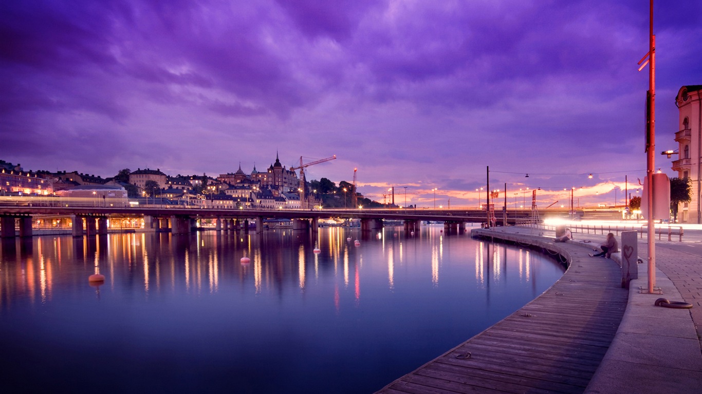 Stockholm, Suède, le fond d'écran paysage de la ville #18 - 1366x768