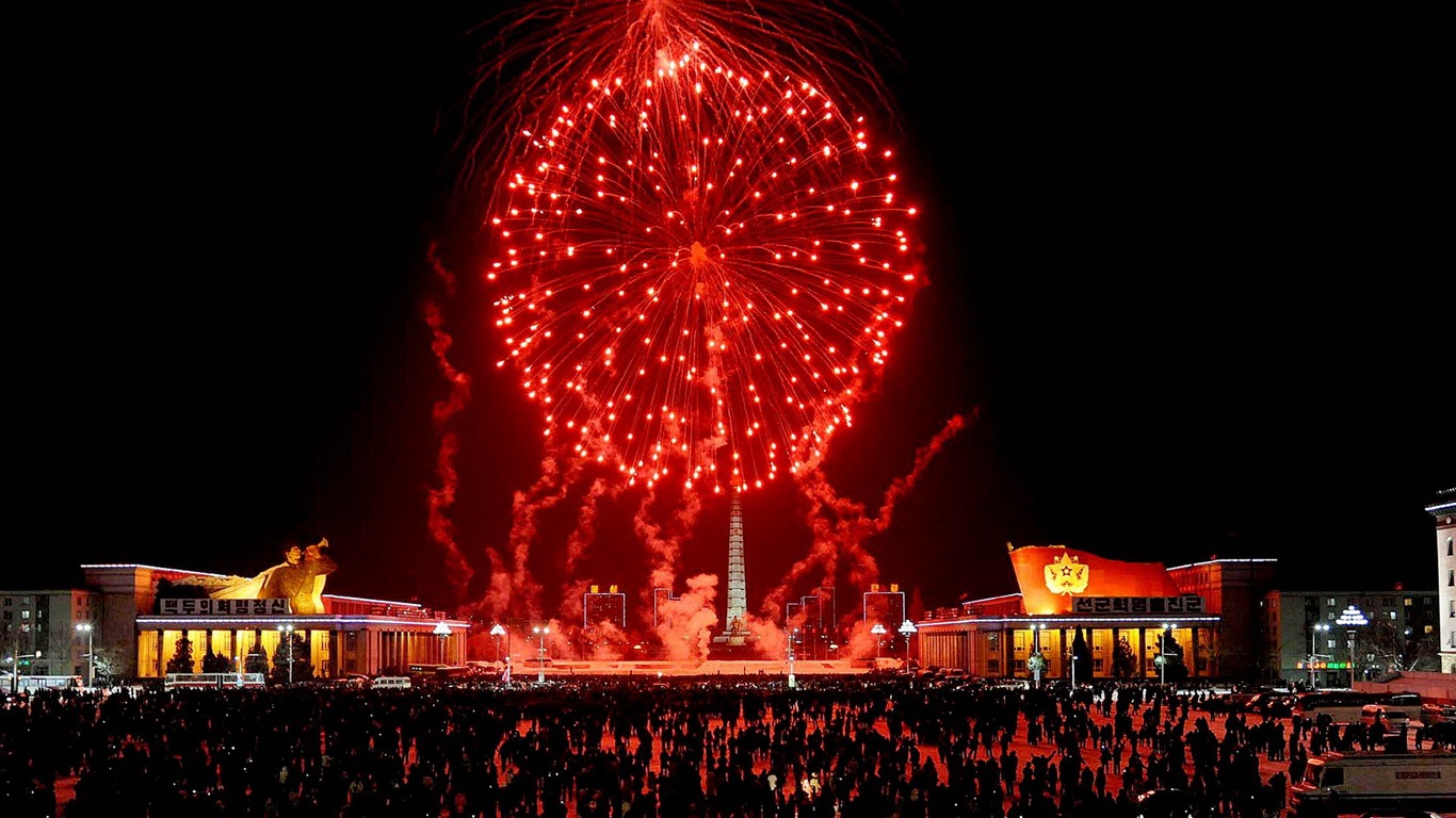 夜空下的美景，煙花精美壁紙 #6 - 1366x768