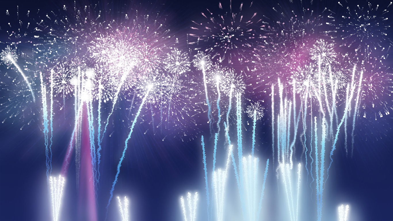 夜空下的美景，煙花精美壁紙 #25 - 1366x768