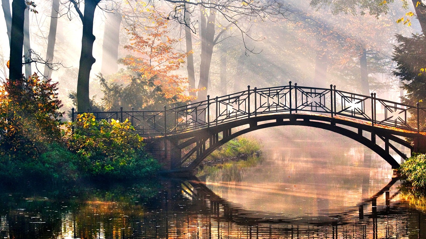 Pier and bridge HD wallpapers #4 - 1366x768