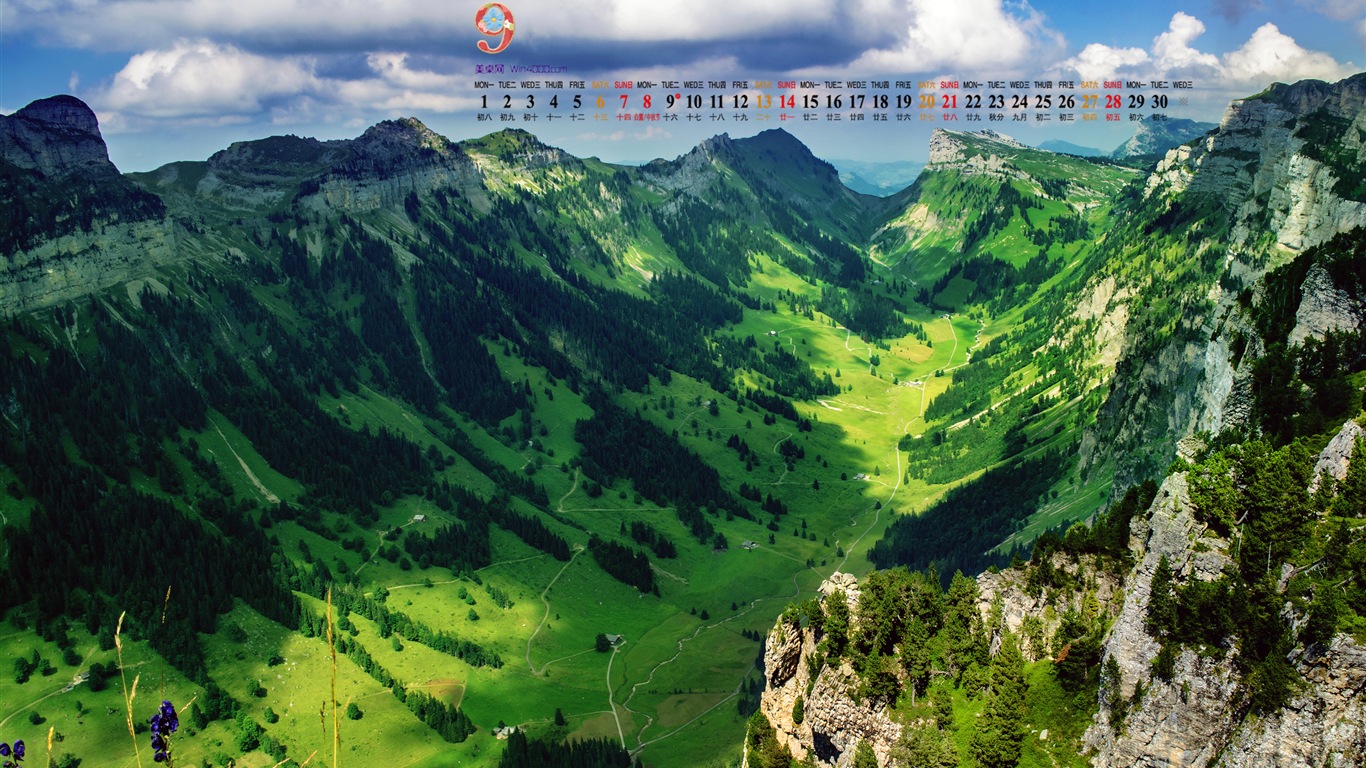 September 2014 Calendar wallpaper (1) #2 - 1366x768