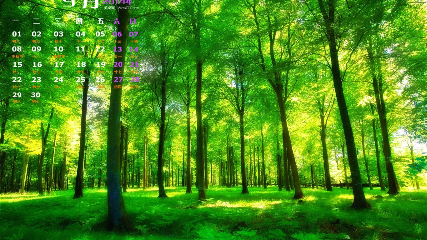 2014年9月 月曆壁紙(二) #7 - 1366x768