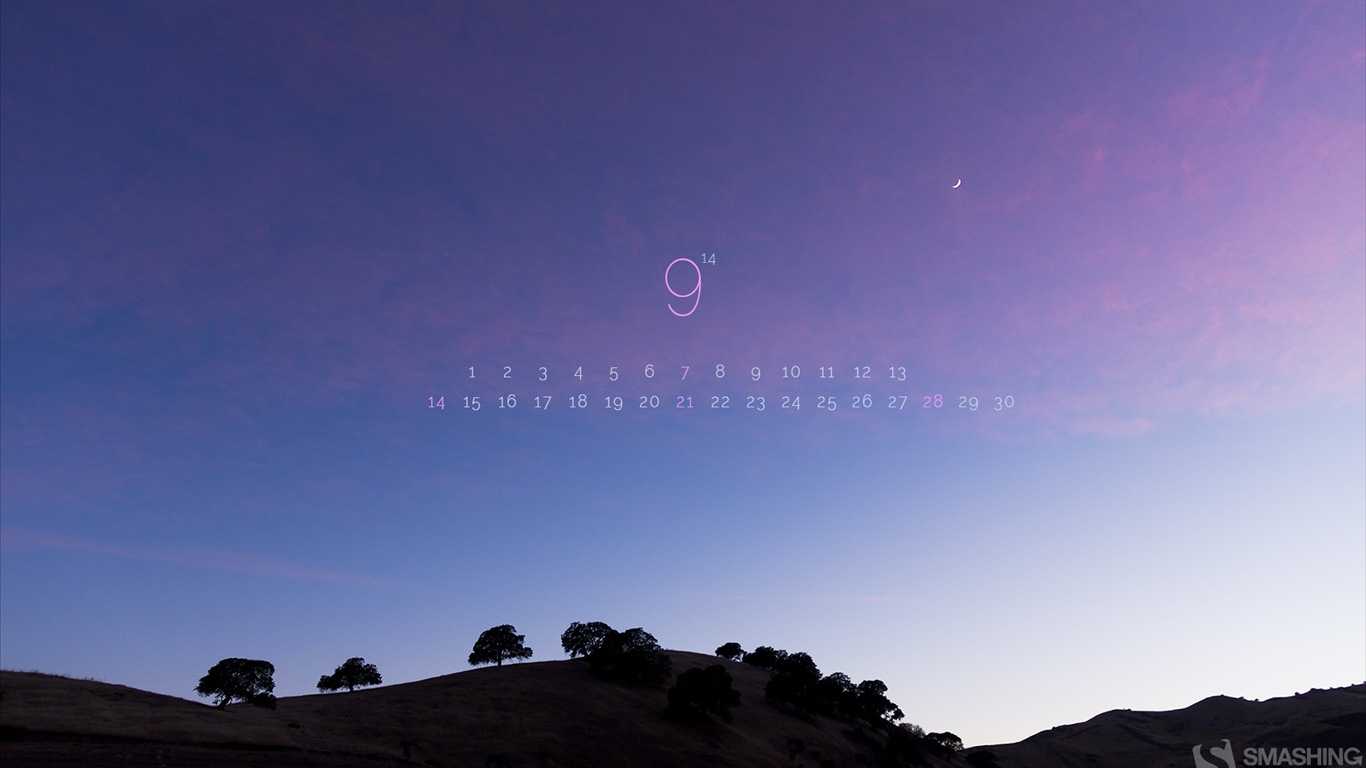 September 2014 Calendar wallpaper (2) #10 - 1366x768