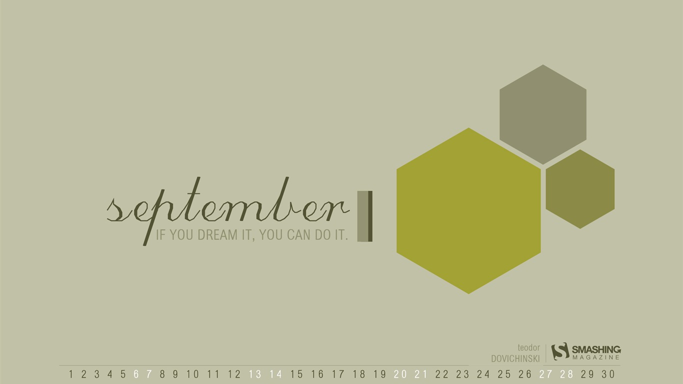 September 2014 Calendar wallpaper (2) #11 - 1366x768