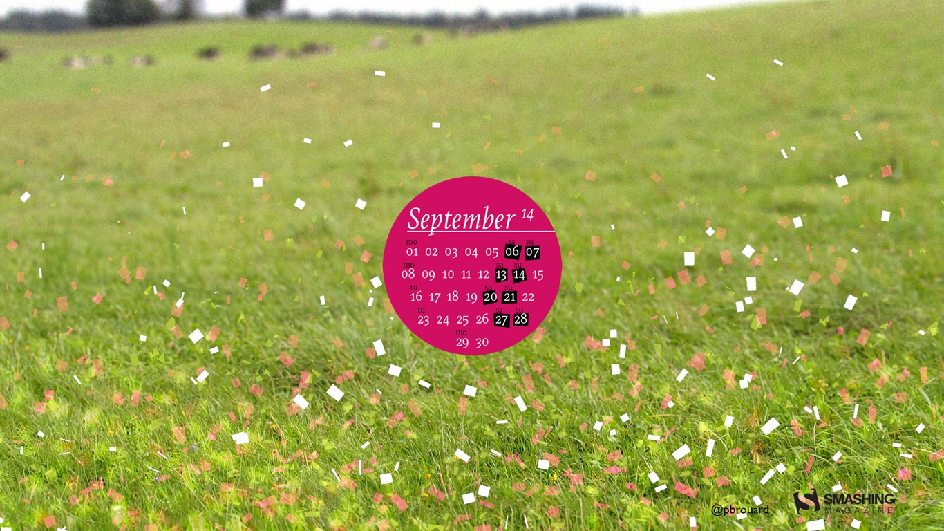September 2014 Calendar wallpaper (2) #14 - 1366x768