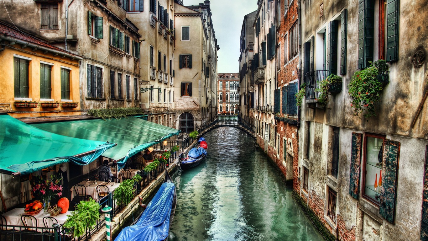 Belle Watertown, Venise fonds d'écran HD #10 - 1366x768
