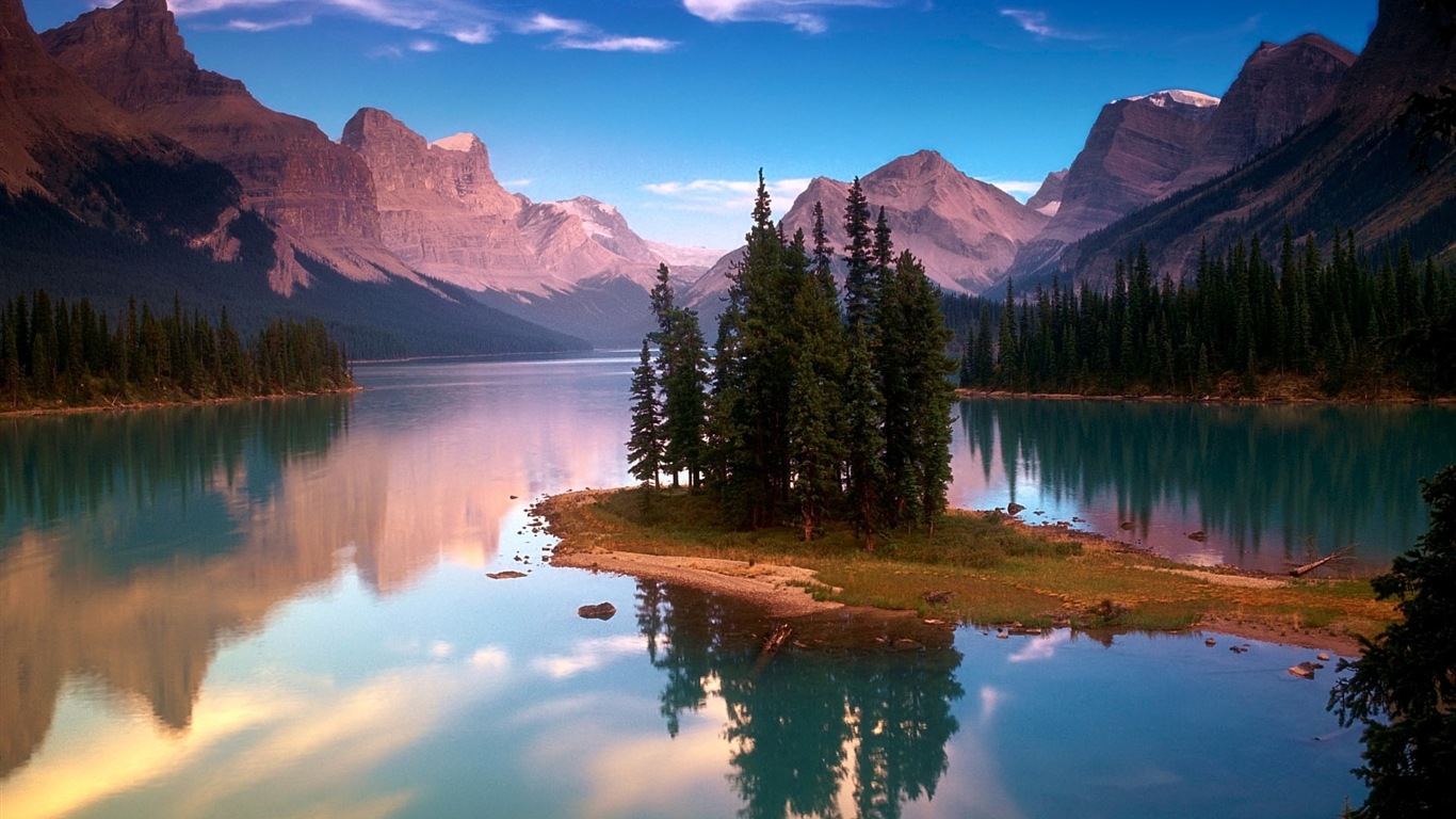 Sunshine lesní jezera krása přírody HD tapetu #15 - 1366x768