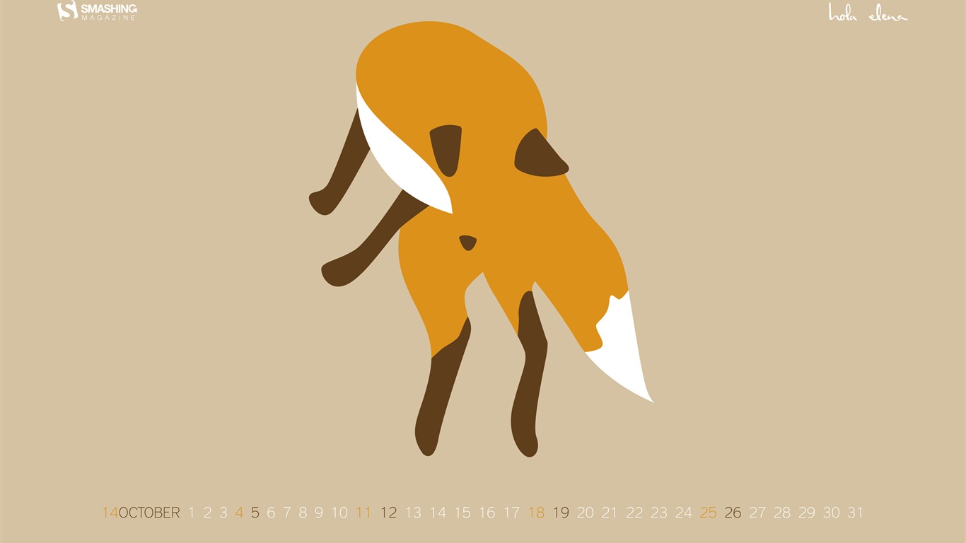 October 2014 Calendar wallpaper (1) #18 - 1366x768