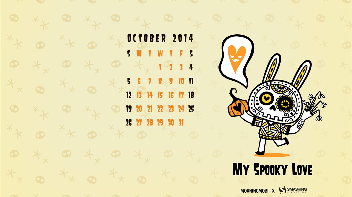 Oktober 2014 Kalender Tapete (2) #13 - 1366x768