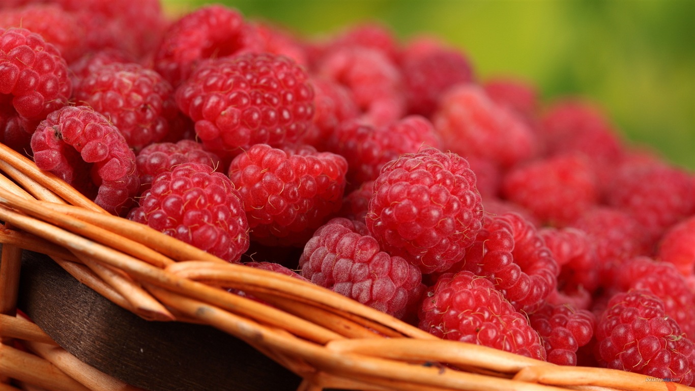 Fondos de pantalla de alta definición de frambuesa roja dulces #5 - 1366x768