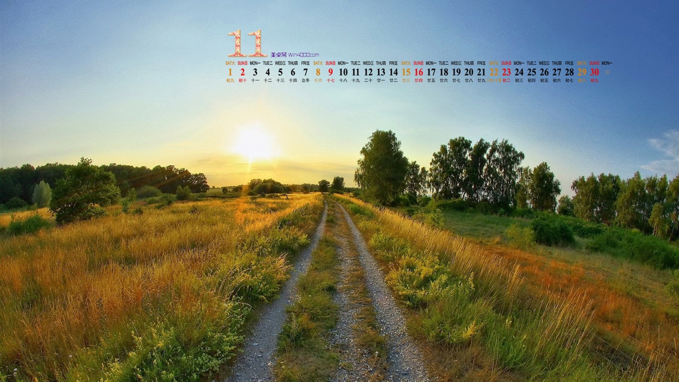 November 2014 Calendar wallpaper(1) #1 - 1366x768