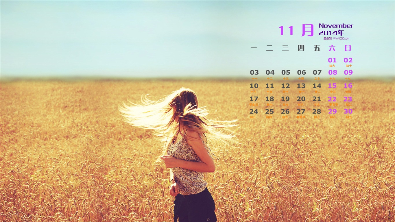 2014年11月 月曆壁紙(一) #20 - 1366x768