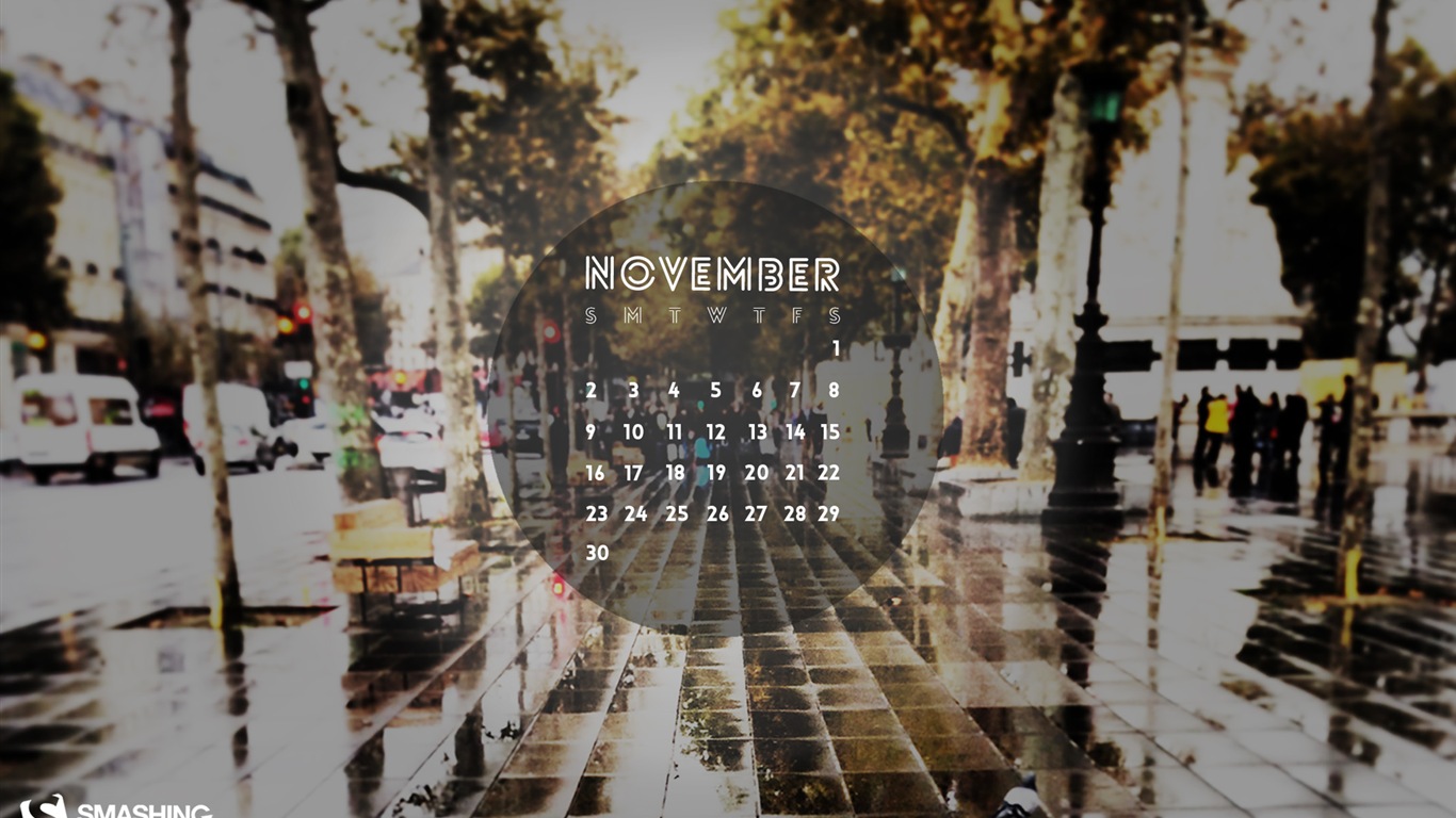 November 2014 Kalender Tapete (2) #6 - 1366x768