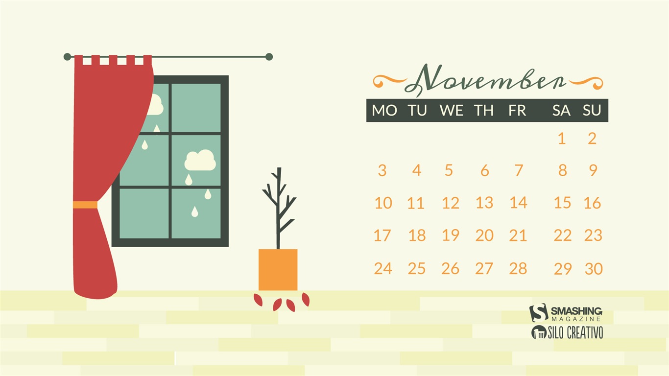 November 2014 Kalender Tapete (2) #10 - 1366x768