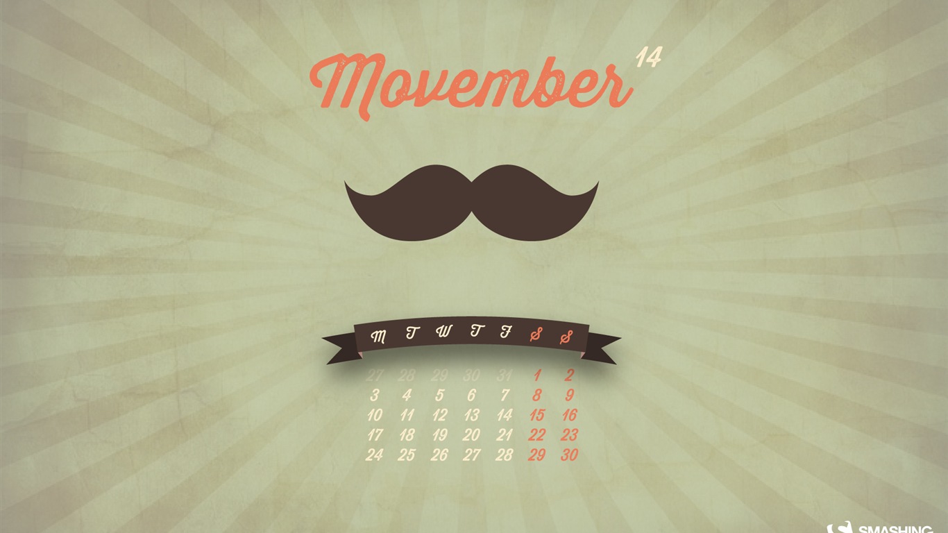 November 2014 Kalender Tapete (2) #12 - 1366x768