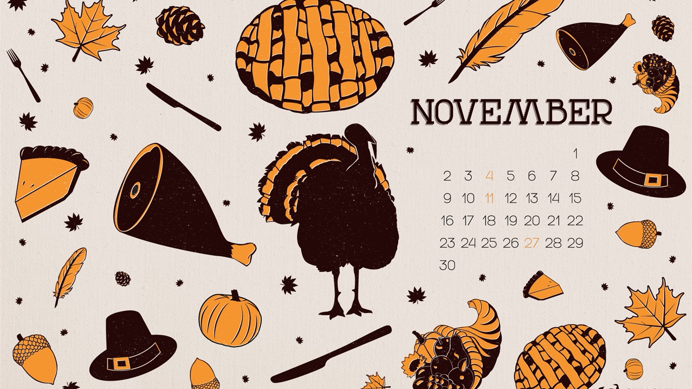 November 2014 Kalender Tapete (2) #14 - 1366x768