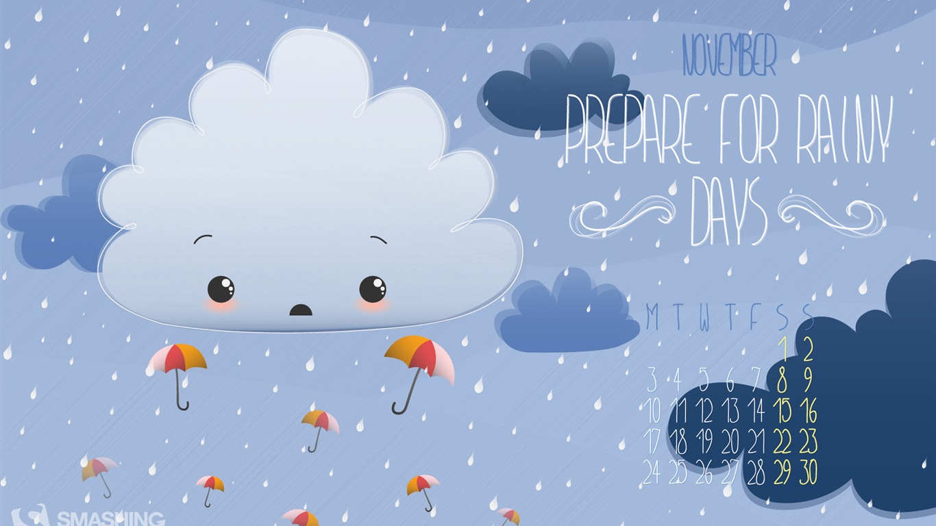 November 2014 Calendar wallpaper(2) #16 - 1366x768