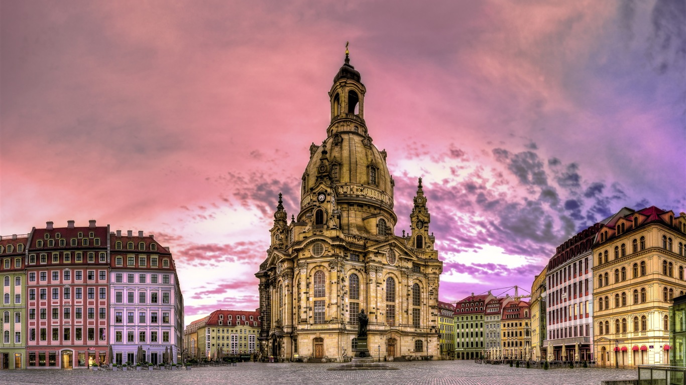 Allemagne Dresde paysage urbain fonds d'écran HD #1 - 1366x768