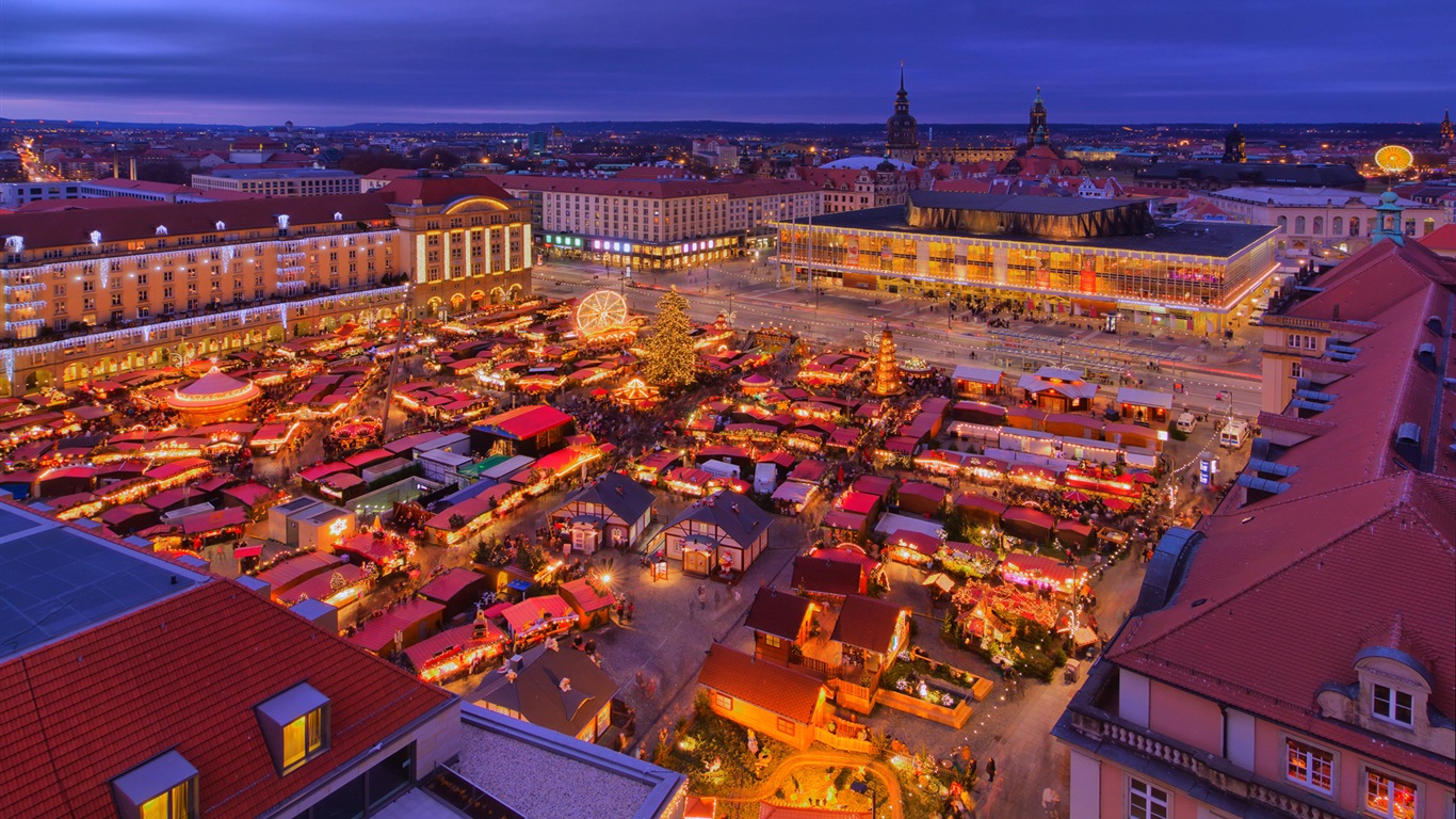 Allemagne Dresde paysage urbain fonds d'écran HD #8 - 1366x768