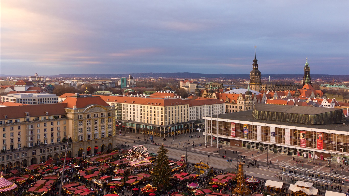 Allemagne Dresde paysage urbain fonds d'écran HD #11 - 1366x768