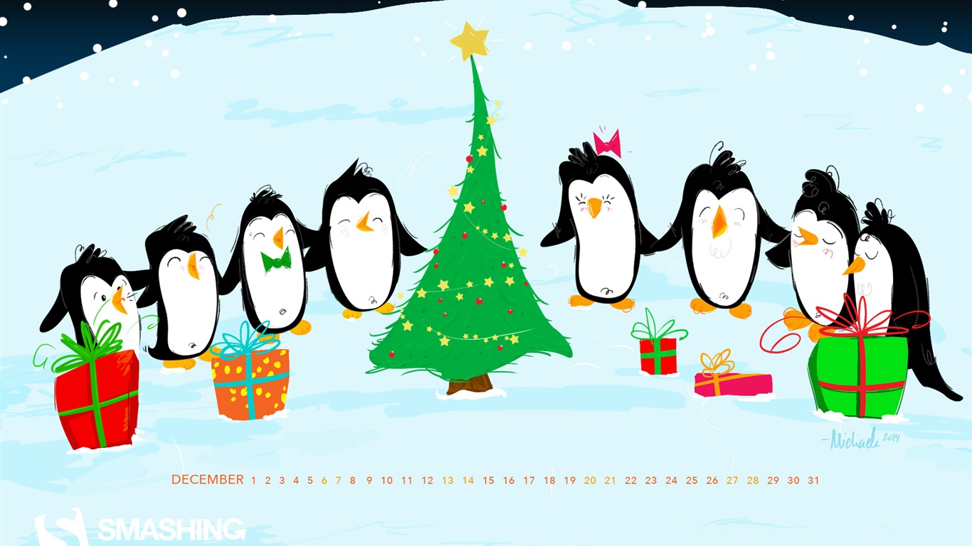 Dezember 2014 Kalender Wallpaper (1) #17 - 1366x768